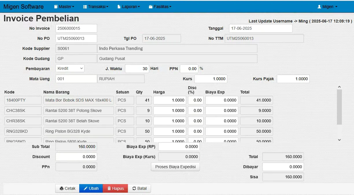 Invoice Pembelian