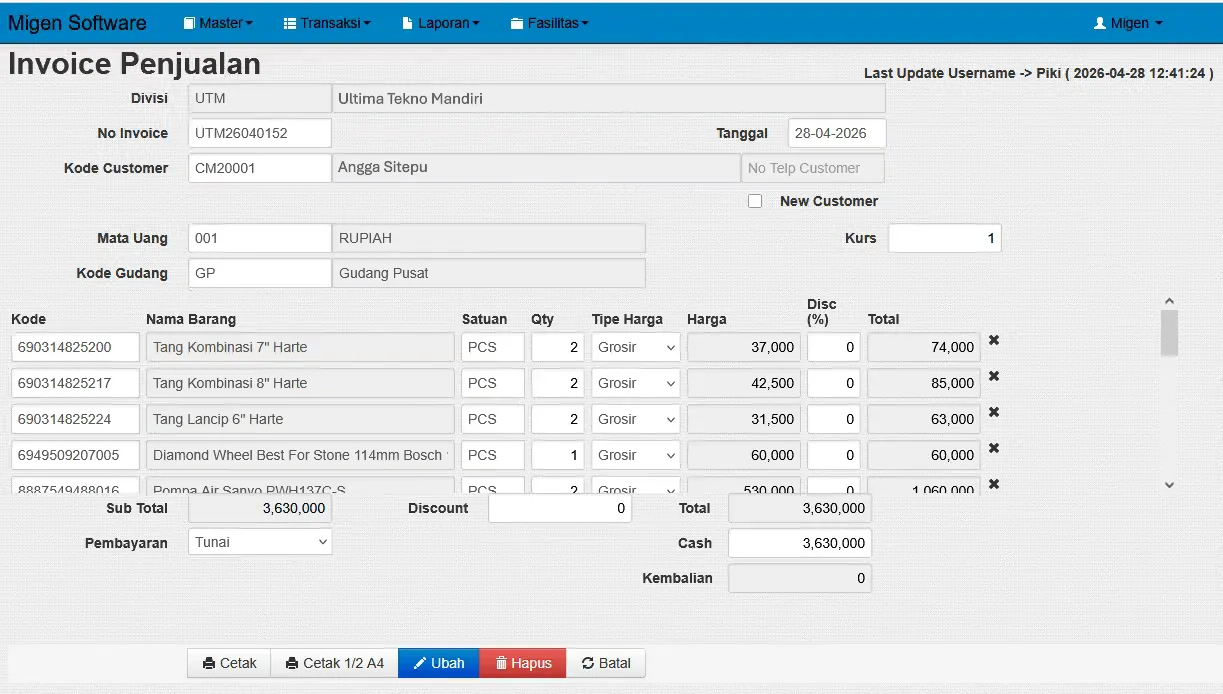 Invoice Penjualan