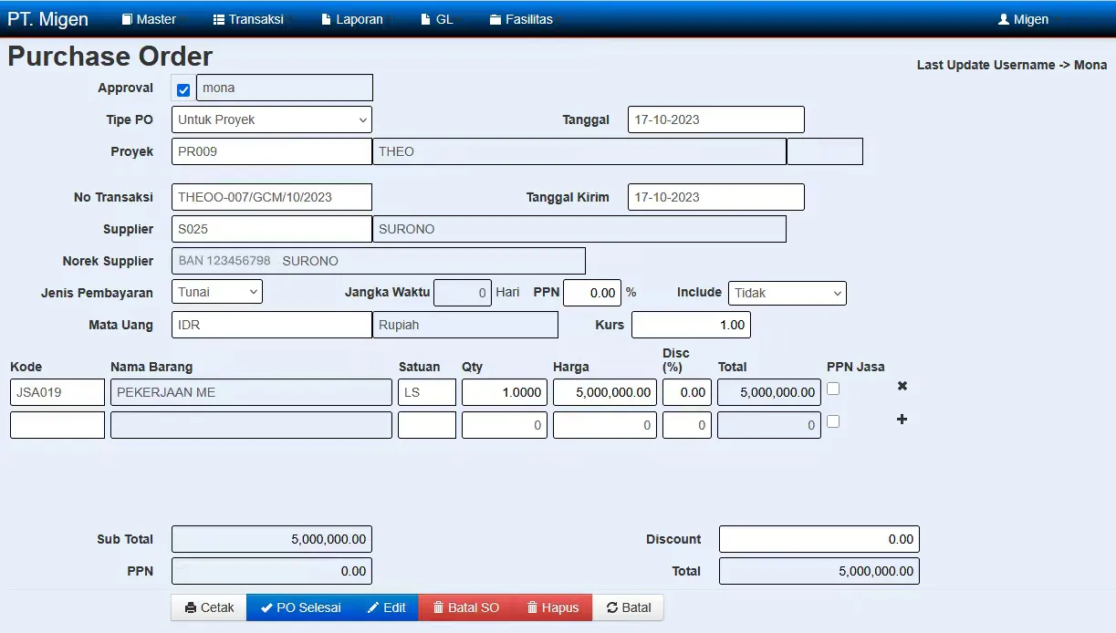 Purchase Order