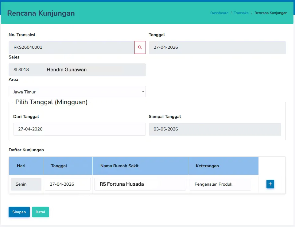 Rencana Kunjungan
